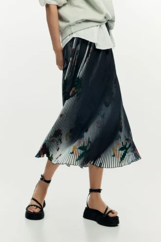 Midi Arty Texture Skirt
