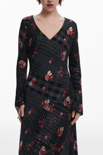 Midi Dress with Checks