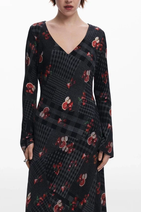 Midi Dress with Checks Midi Dress with Checks