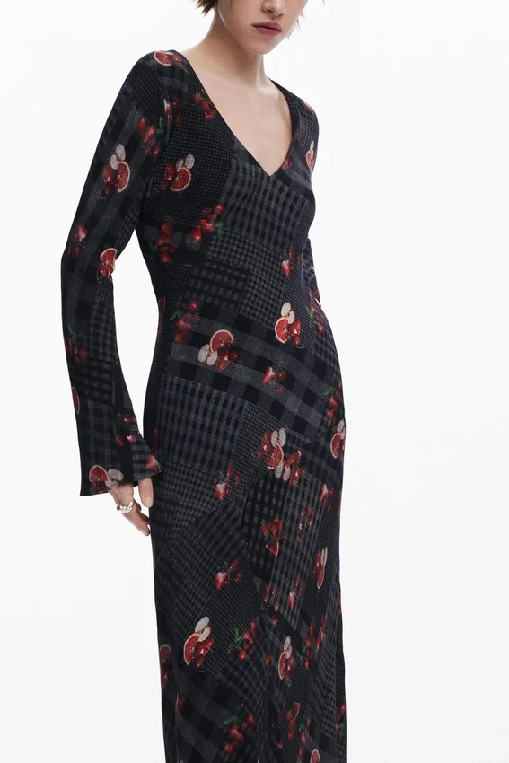 Midi Dress with Checks Midi Dress with Checks