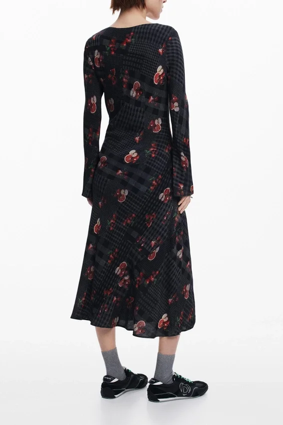 Midi Dress with Checks Midi Dress with Checks