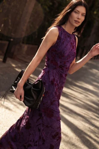 Midi Flocked Dress