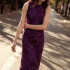 Midi Flocked Dress