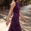 Midi Flocked Dress