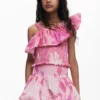 Mini Peplum Floral Skirt