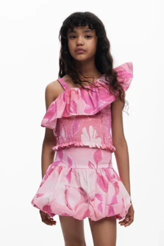 Mini Peplum Floral Skirt