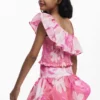 Mini Peplum Floral Skirt