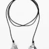 Multi-Position Pendant Silver-Plated Leather Cord Zalio