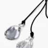 Multi-Position Pendant Silver-Plated Leather Cord Zalio