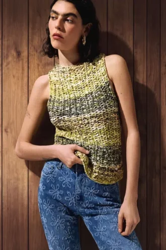Multicolor Crochet T-Shirt