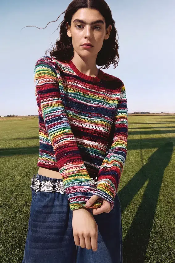 Multicolored Mottled Sweater Multicolored Mottled Sweater