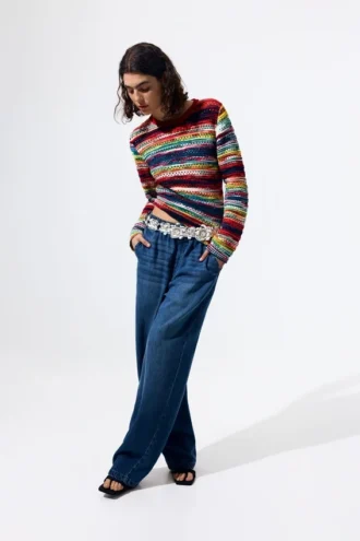 Multicolored Mottled Sweater