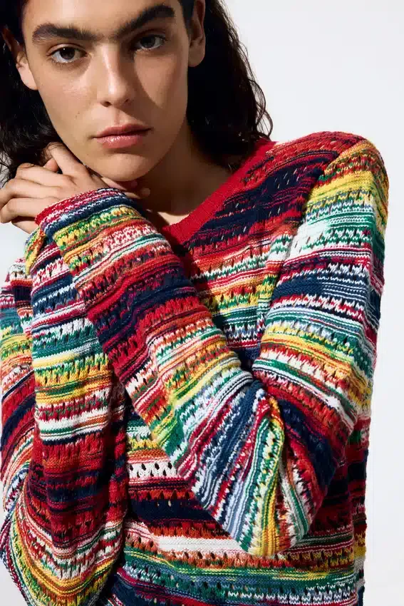 Multicolored Mottled Sweater Multicolored Mottled Sweater