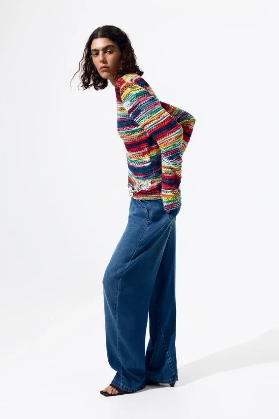Multicolored Mottled Sweater Multicolored Mottled Sweater