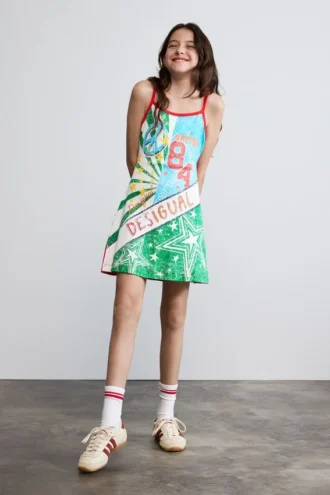 Multicolored Printed Dress