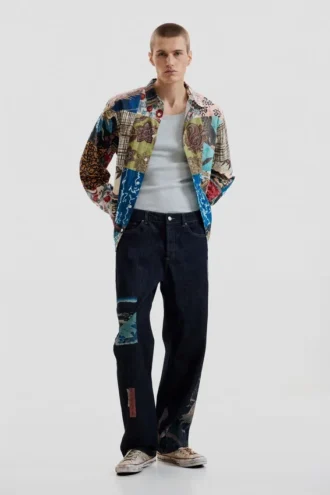 Oriental Printed Jeans