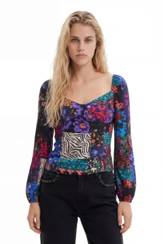 Patchwork Corset Blouse