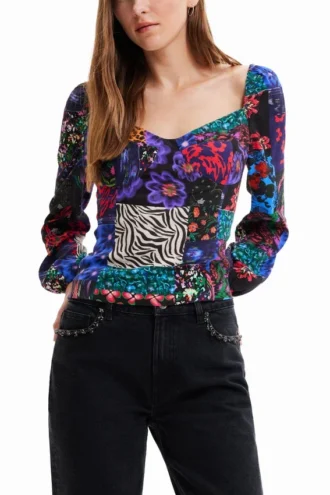 Patchwork Corset Blouse