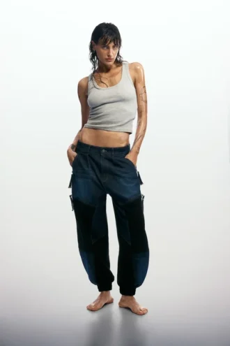 Patchwork Denim Trousers