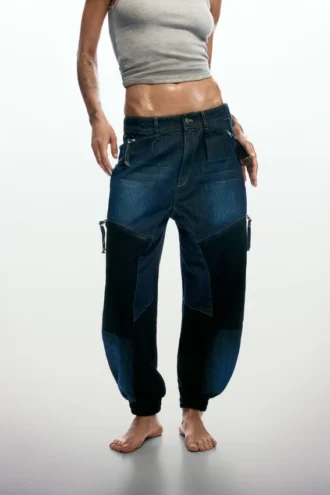 Patchwork Denim Trousers