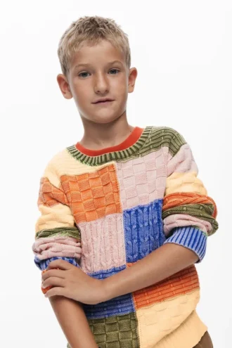 Patchwork Knit Sweater