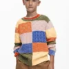 Patchwork Knit Sweater