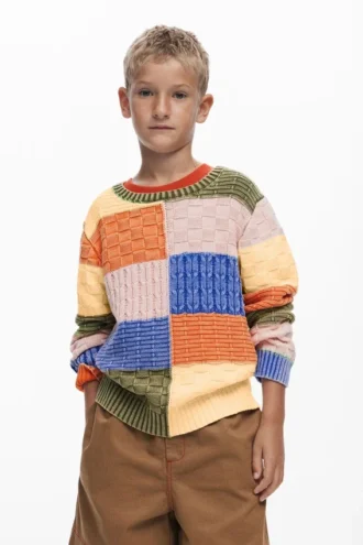 Patchwork Knit Sweater