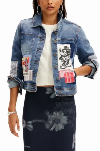 Patchwork Mickey Mouse Denim Jacket