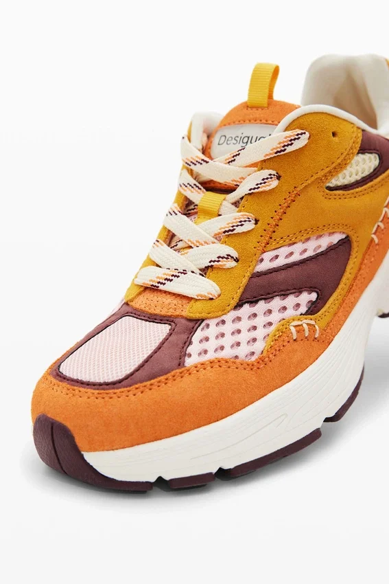 Patchwork Split Leather Running Sneakers Patchwork Split Leather Running Sneakers