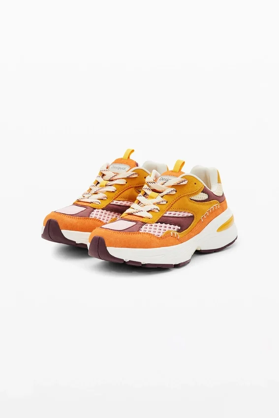 Patchwork Split Leather Running Sneakers Patchwork Split Leather Running Sneakers