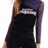 Patchwork Tulle T-Shirt with Message Patchwork Tulle T-Shirt with Message