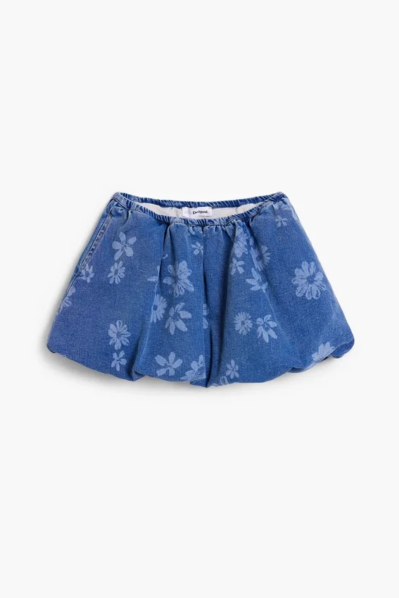 Peplum Denim Floral Skirt Peplum Denim Floral Skirt