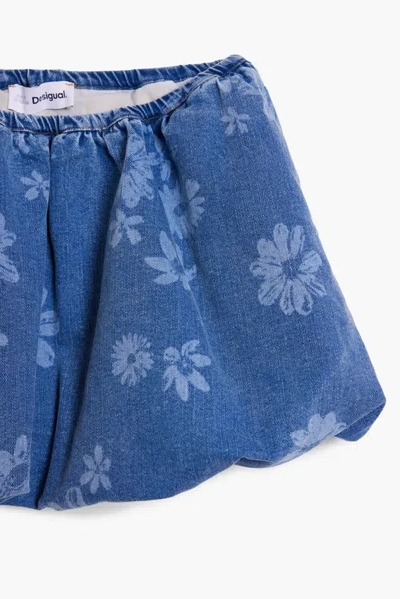 Peplum Denim Floral Skirt Peplum Denim Floral Skirt