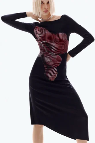 Pixelated Midi Dress