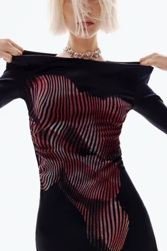 Pixelated Midi Dress