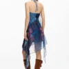 Pixelated Ruffle Dress
