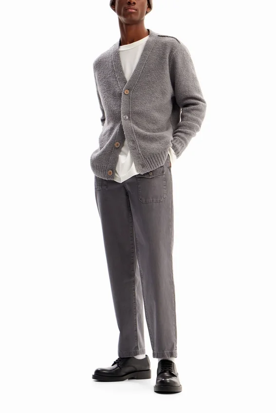 Plain Textured Cardigan Plain Textured Cardigan