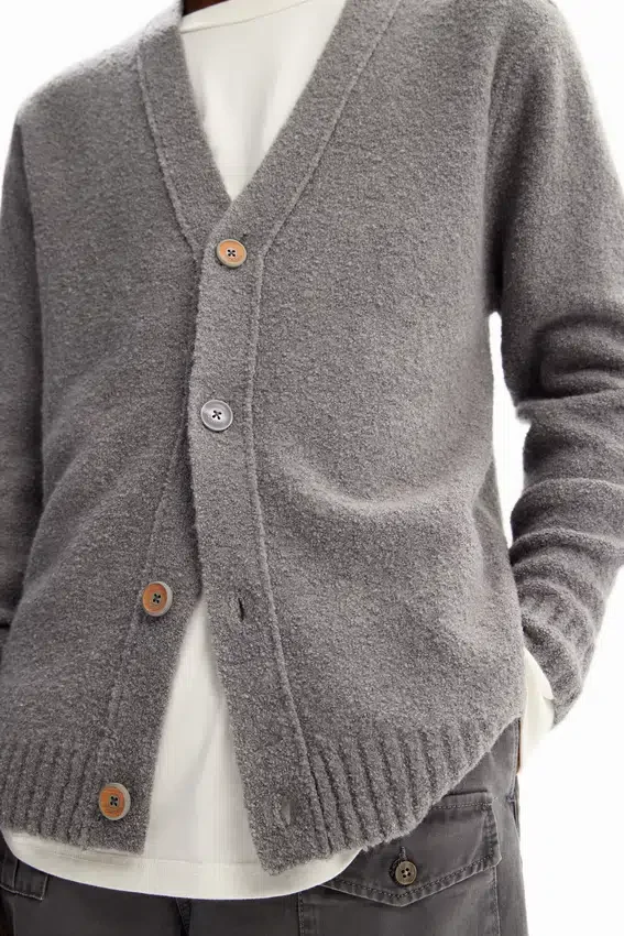 Plain Textured Cardigan Plain Textured Cardigan