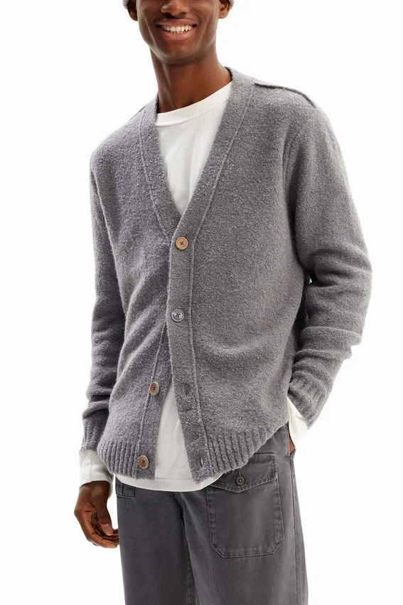 Plain Textured Cardigan Plain Textured Cardigan