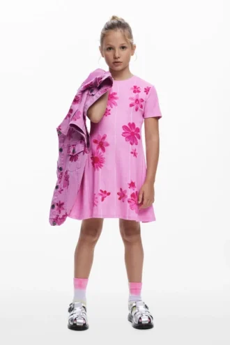 Pleated Floral Dress