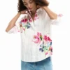 Pleated Long-Sleeve Floral Shirt Pleated Long-Sleeve Floral Shirt