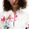 Pleated Long-Sleeve Floral Shirt Pleated Long-Sleeve Floral Shirt