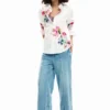 Pleated Long-Sleeve Floral Shirt Pleated Long-Sleeve Floral Shirt