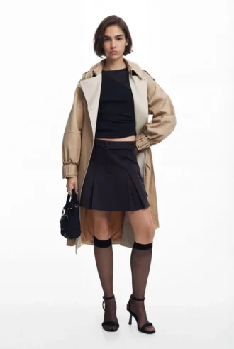 Pleated Skirt with Belt