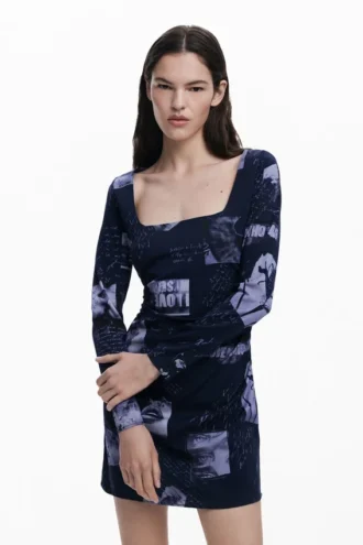 Postcard Square Neck Dress