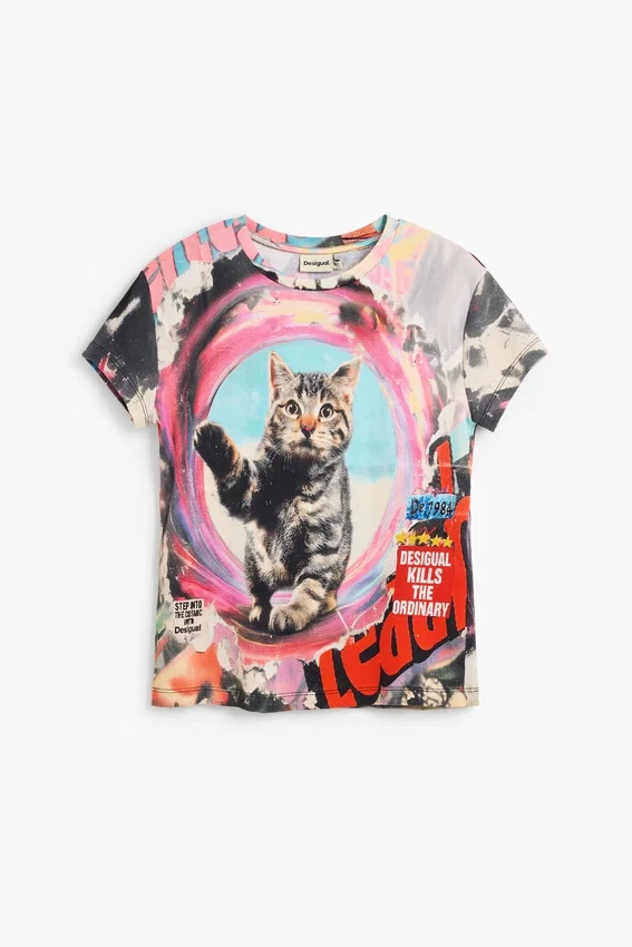Printed Cat T-Shirt Printed Cat T-Shirt