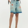 Printed Denim Bermuda Printed Denim Bermuda