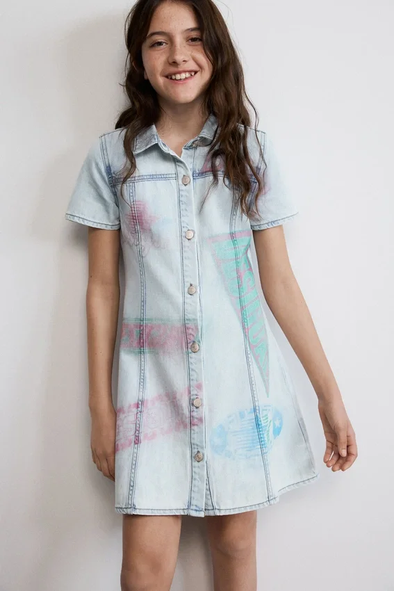 Printed Denim Dress Printed Denim Dress