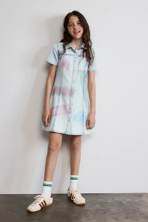 Printed Denim Dress Printed Denim Dress