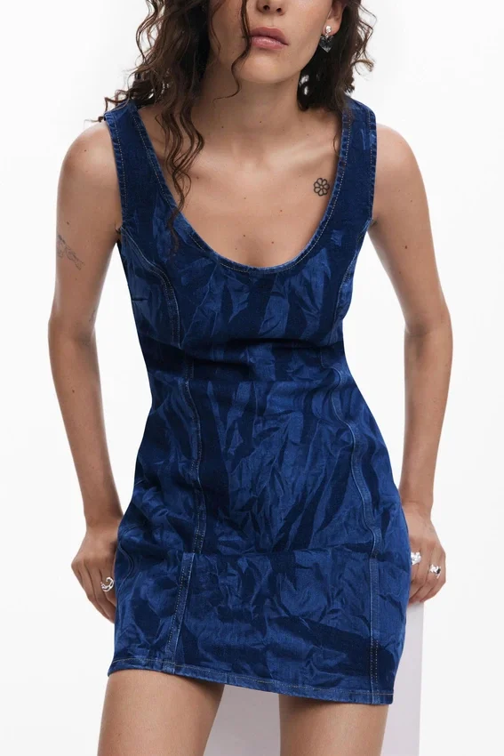 Printed Denim Dress Printed Denim Dress